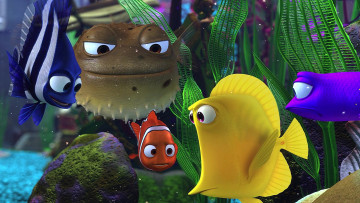 обоя мультфильмы, finding nemo, рыба, водоросли, много