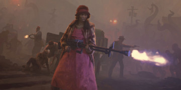 Картинка фэнтези люди оружие монстры туман нападение