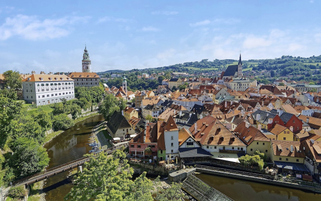 Обои картинки фото города, чески-крумлов , чехия, панорама