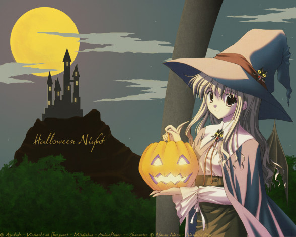 Обои картинки фото аниме, halloween, magic