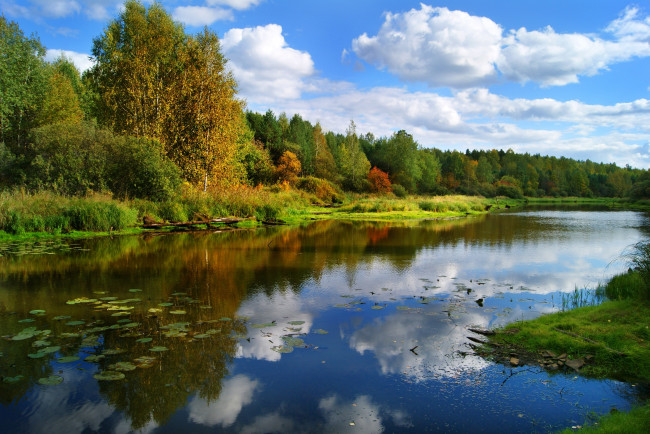 Обои картинки фото природа, реки, озера, пейзаж, вода, облака