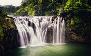 обоя природа, водопады, taiwan, джунгли, лес, shifen, waterfall