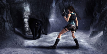 Картинка 3д+графика фантазия+ fantasy пантера оружие фон взгляд девушка