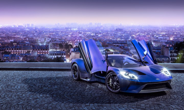 обоя автомобили, ford, синий, 2015г, gt, concept