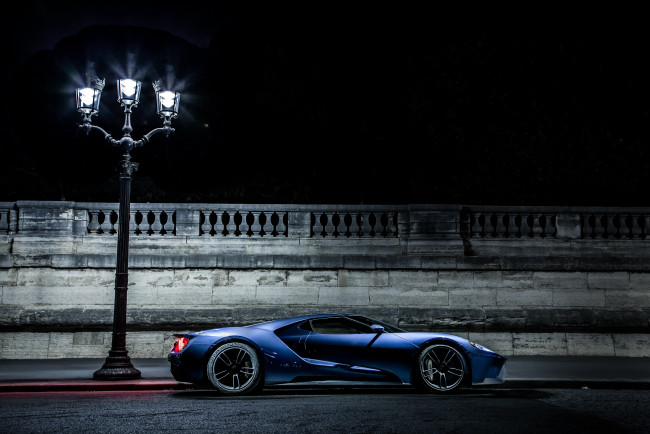 Обои картинки фото автомобили, ford, concept, gt, синий, 2015г