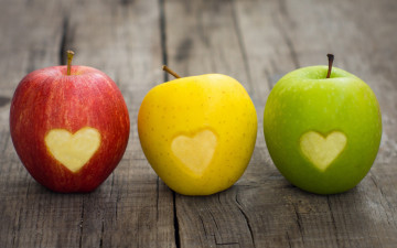 Картинка еда Яблоки сердечки яблоки фрукты