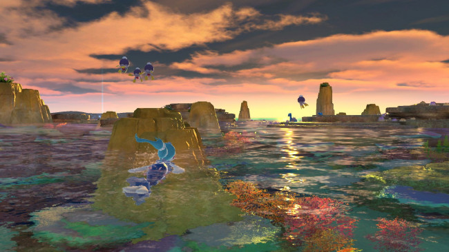 Обои картинки фото видео игры, new pokemon snap, море, скалы, русалка