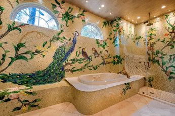 Картинка интерьер ванная+и+туалетная+комнаты комната ванная ванна мозаика