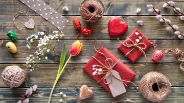 Картинка праздничные пасха тюльпан подарки писанки верба