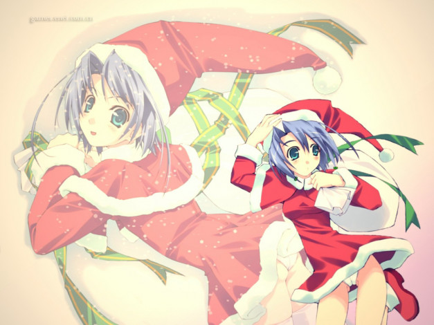 Обои картинки фото аниме, merry, chrismas, winter