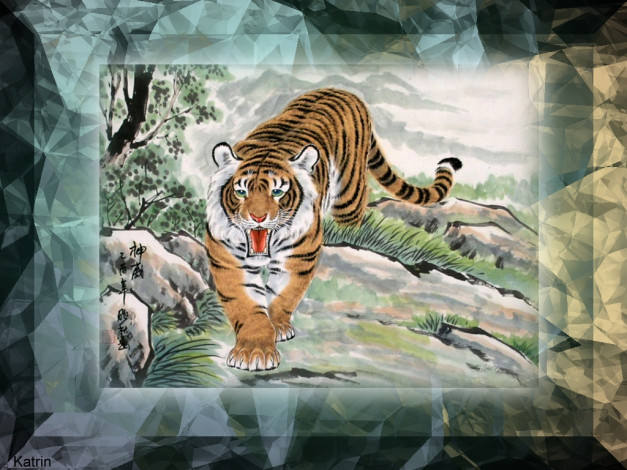 Обои картинки фото kat777999@mail, ru, рисованные, животные, тигры