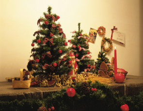 обоя праздничные, Ёлки, игрушки, елка, новый, год