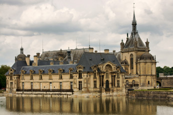 Картинка дворец шантильи города замки луары франция вода