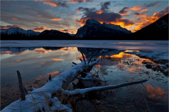 Картинка banff national park природа реки озера озеро зима горы