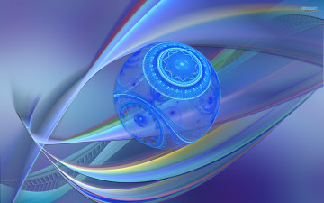 Картинка 3д графика fractal фракталы цвета линии спектр голубой