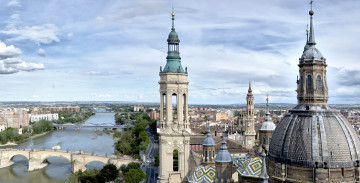 Картинка сарагоса+ испания города -+панорамы река мост собор