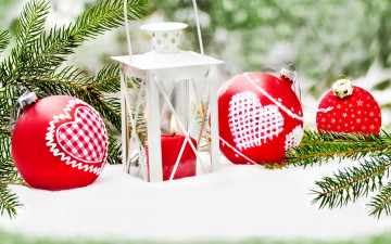 Картинка праздничные шары зима снег новый год рождество decoration christmas merry