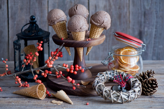 Обои картинки фото еда, мороженое,  десерты, шоколадное
