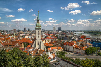 обоя bratislava, города, братислава , словакия, панорама