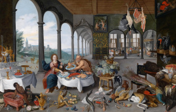 Картинка рисованное живопись жанровая Ян брейгель младший аллегория пяти Чувств картина вкус