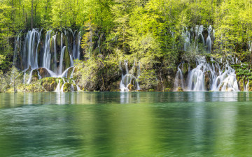 Картинка природа водопады скалы поток