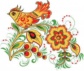 Картинка векторная+графика птицы+ птицы фон цветы