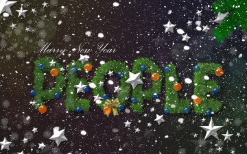 Картинка праздничные -+разное+ новый+год надпись снежинки звезды