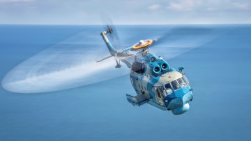 Картинка авиация вертолёты вертолет полет море