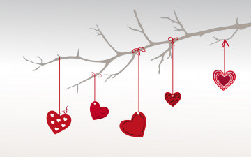 Картинка векторная+графика сердечки+ hearts ветка сердечки