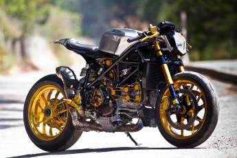 Картинка мотоциклы customs yellow black custom