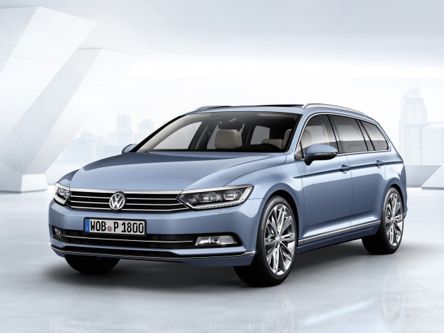 Обои картинки фото автомобили, volkswagen, 2014г, голубой, b8, variant, passat