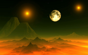Картинка 3д+графика атмосфера настроение+ atmosphere+ +mood+ поверхность планета горы