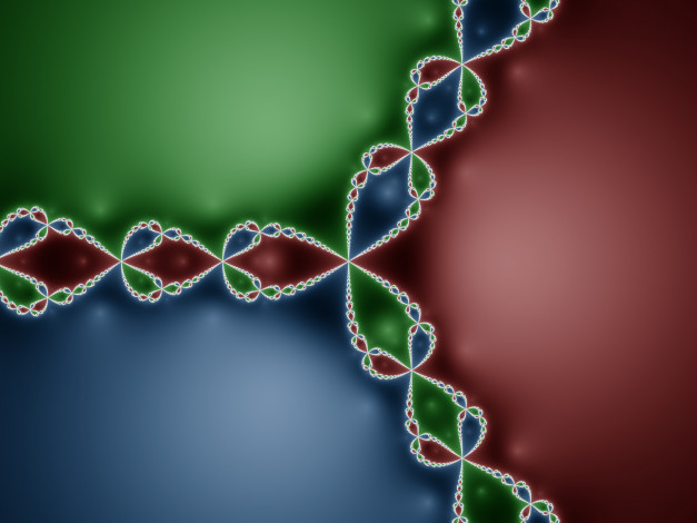 Обои картинки фото red green and blue fractal, 3д графика, фракталы , fractal, 3д, графика