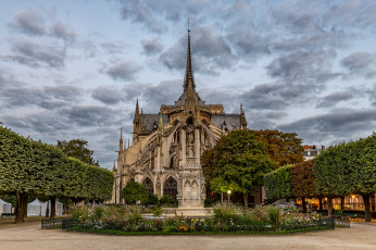 Картинка nice города париж+ франция собор река