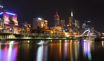 Картинка melbourne города мельбурн+ австралия огни ночь