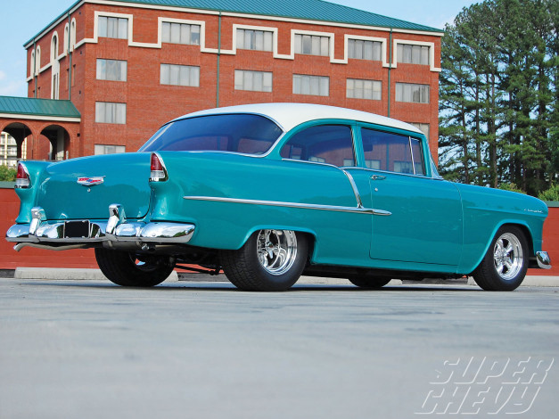 Обои картинки фото 1955, chevy, 210, автомобили, hotrod, dragster