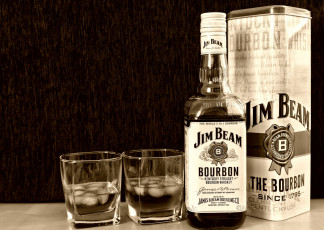 Картинка jim+beam бренды лед виски бокалы бутылка