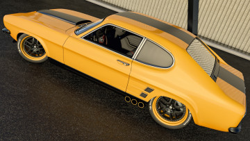 Картинка автомобили 3д фон желтый автомобиль