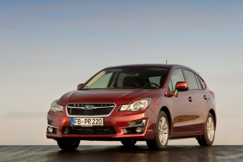 обоя автомобили, subaru, красный, 2015г, gp, hatchback, impreza