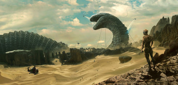 Картинка фэнтези существа пустыня червь гигантский иной мир монстр