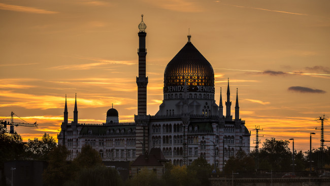 Обои картинки фото yenidze in dresden, города, дрезден , германия, мечеть, рассвет