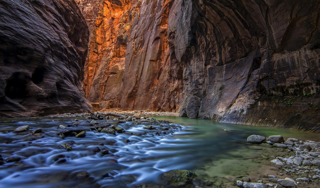 Обои картинки фото природа, горы, каньон, пещера, река