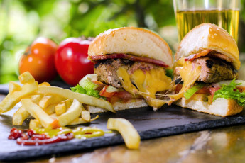 Картинка еда бутерброды +гамбургеры +канапе картофель фри гамбургер сыр котлета