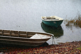 Картинка корабли лодки +шлюпки река дождь
