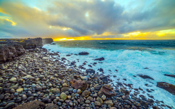 Картинка природа побережье волны прибой камни скалы