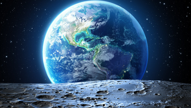 Обои картинки фото космос, земля, космическое, пространство, поверхность, луны
