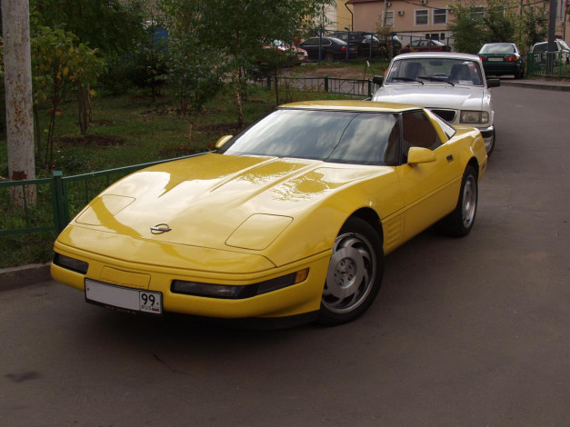 Обои картинки фото corvette, c4, 1983, автомобили, выставки, уличные, фото