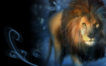 Картинка рисованные животные львы