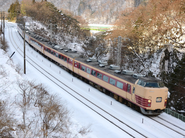 Обои картинки фото техника, поезда, снег, поезд