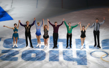 Картинка спорт фигурное+катание лед сочи олимпиада радость фигуристы чемпионы спортсмены